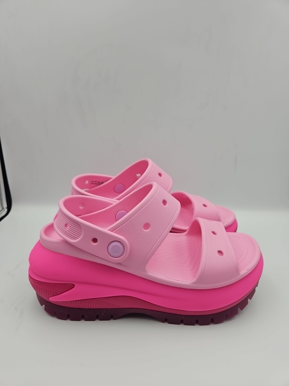 CROCS Pink Layered Platform Sandals - Picture 4 of 8
